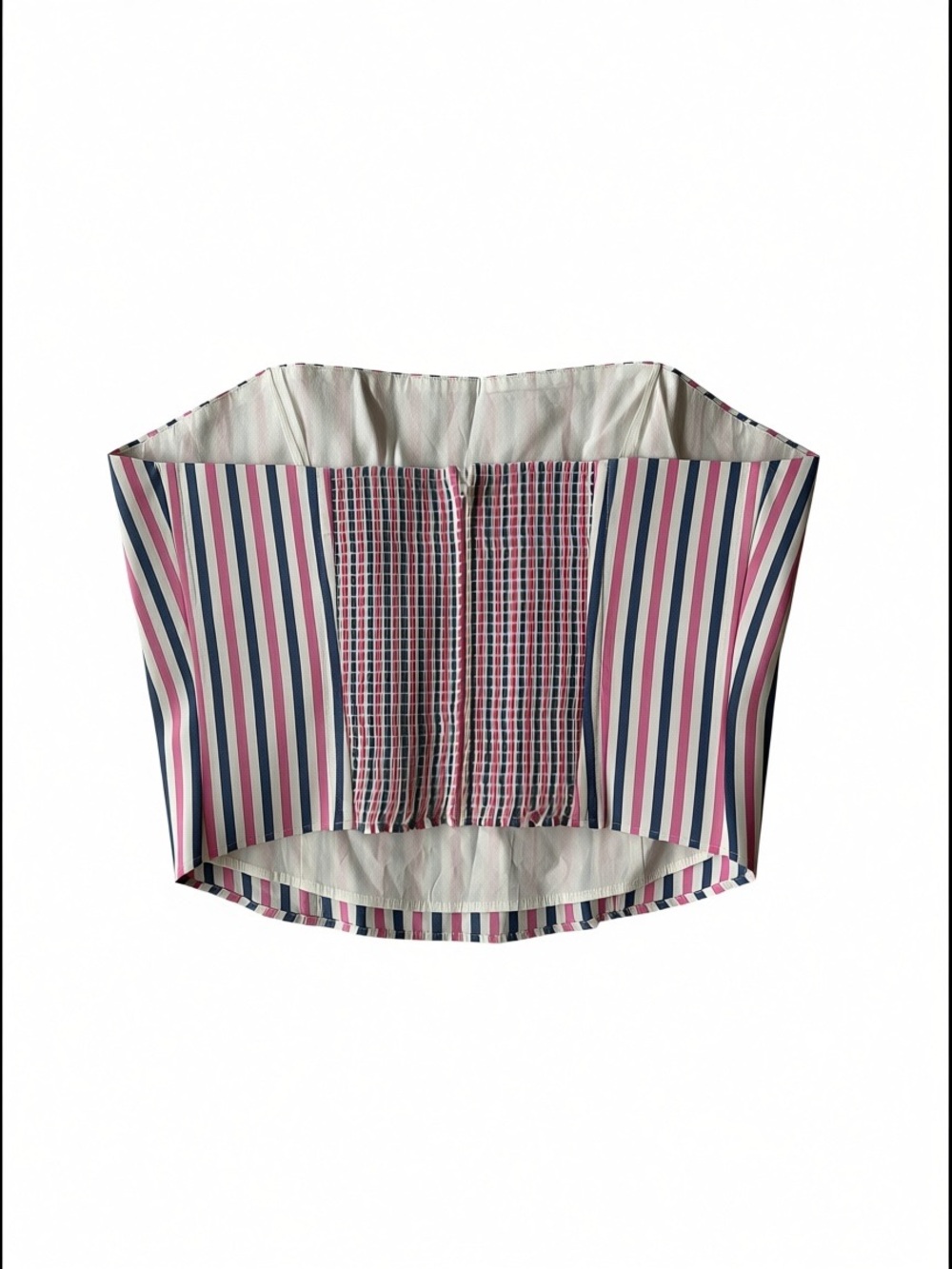 Favorite Daughter Lanai Pink Blue Striped Strapless Corset Bustier Top 10 NWOT - Picture 3 of 9